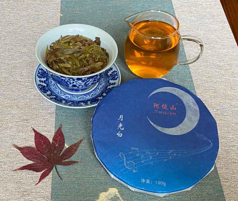 2020 Yunnan Old Tree Tea Moonlight White Tea Cake - 100g - The Honourable Tea Company